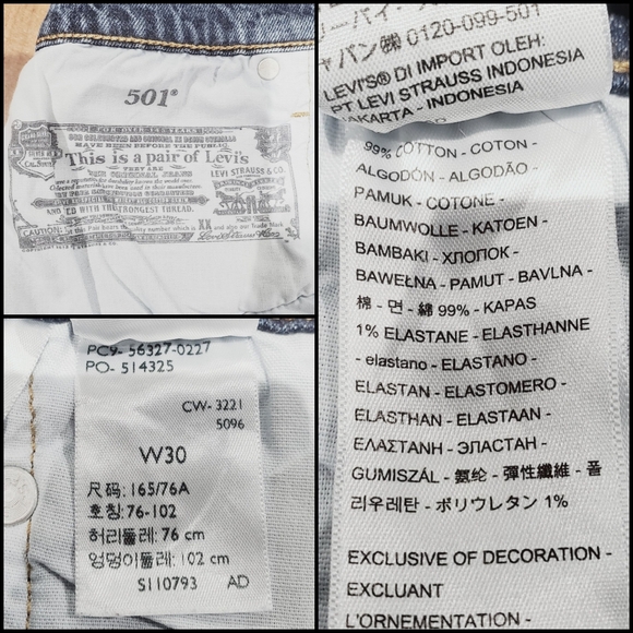 LEVIS (ARITZIA) 501 High Rise Denim Shorts Cut Offs - Picture 7 of 15